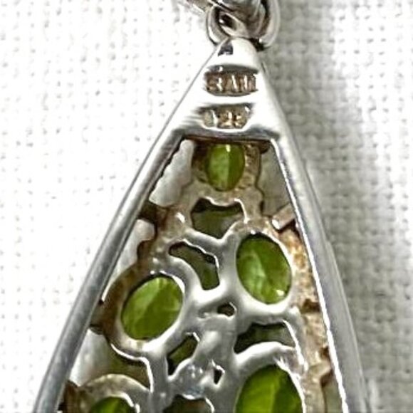 Peridot & Amethyst Sterling Earrings Marked SAM 925 Statement Elegant Fancy - Picture 3 of 4